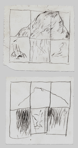 two sketches for MSP series, (Cezanne)
