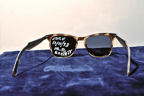 Worn, by the artists, for about one half hour each, while viewing Marcel Duchamp exhibit, 11/11/73, Philadephia Museum of Art
