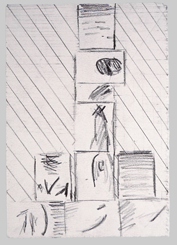 sketch for Figure at Sea, (first composition, P-8-84)